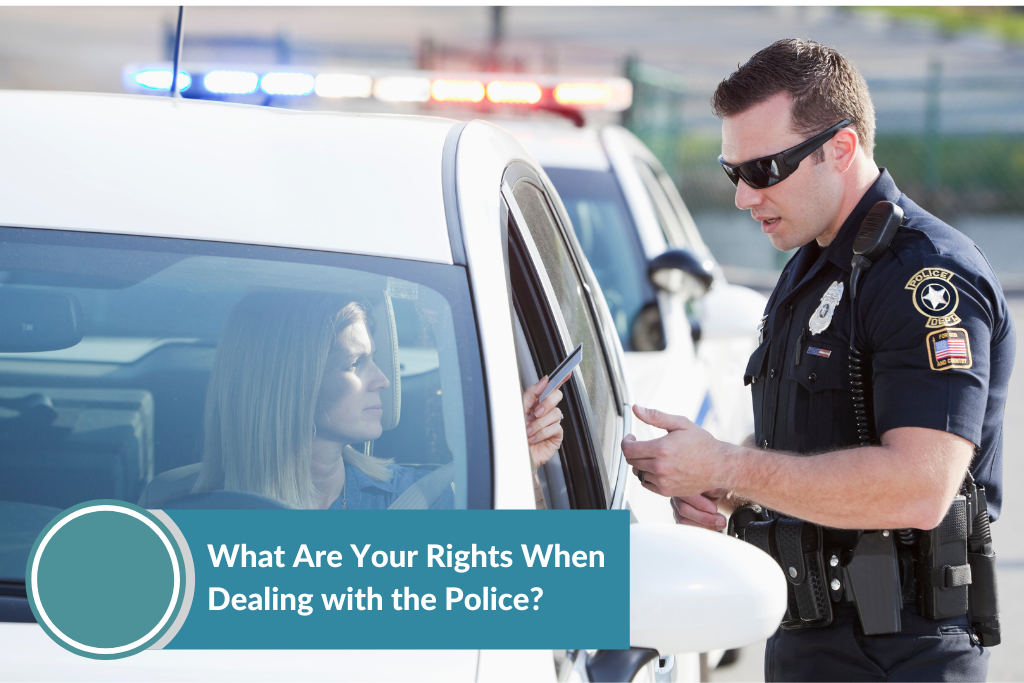 woman pulled over by a police officer