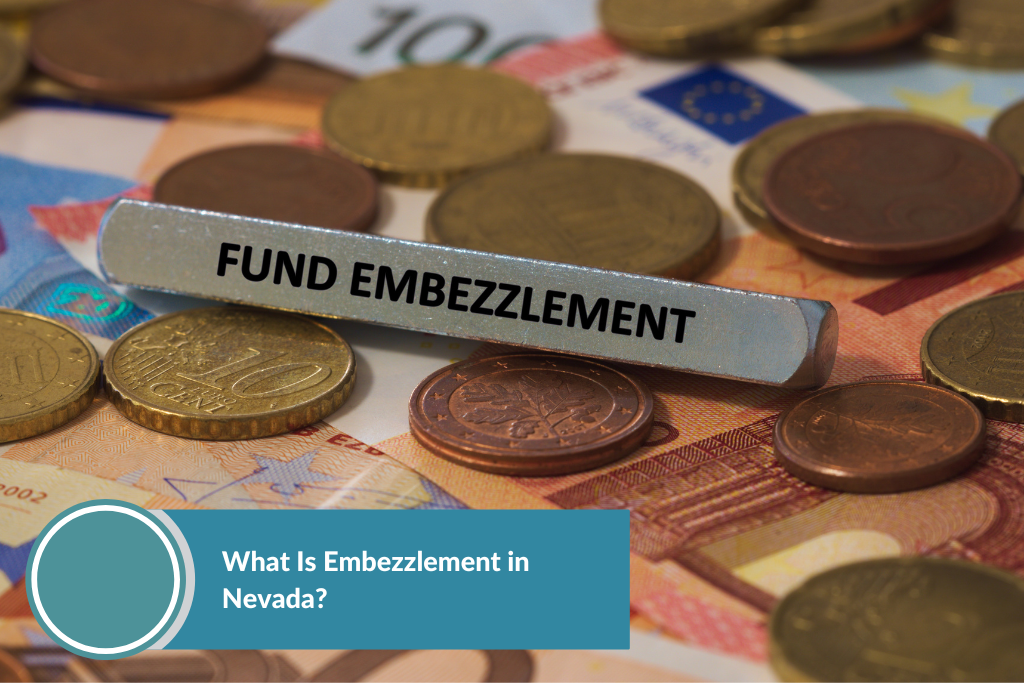 fund embezzlement sign in top of cash bills and coins