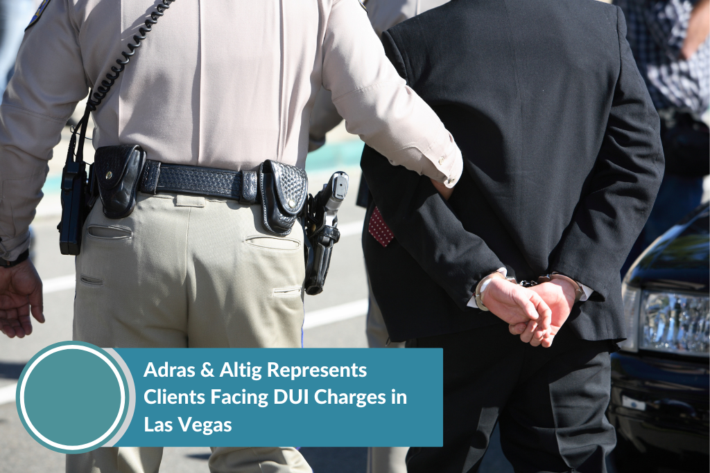 man in handcuffs after arrested for a DUI in Las Vegas