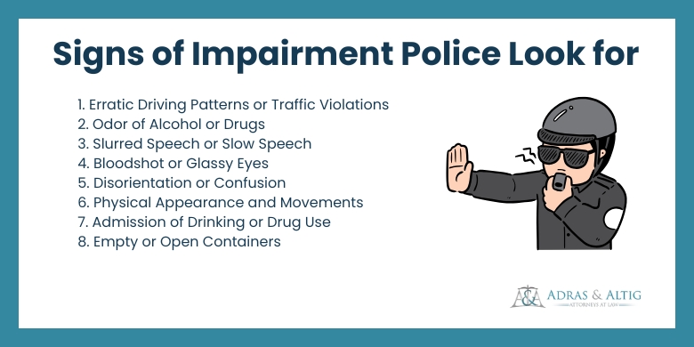 Signs of Impairment Police Look for