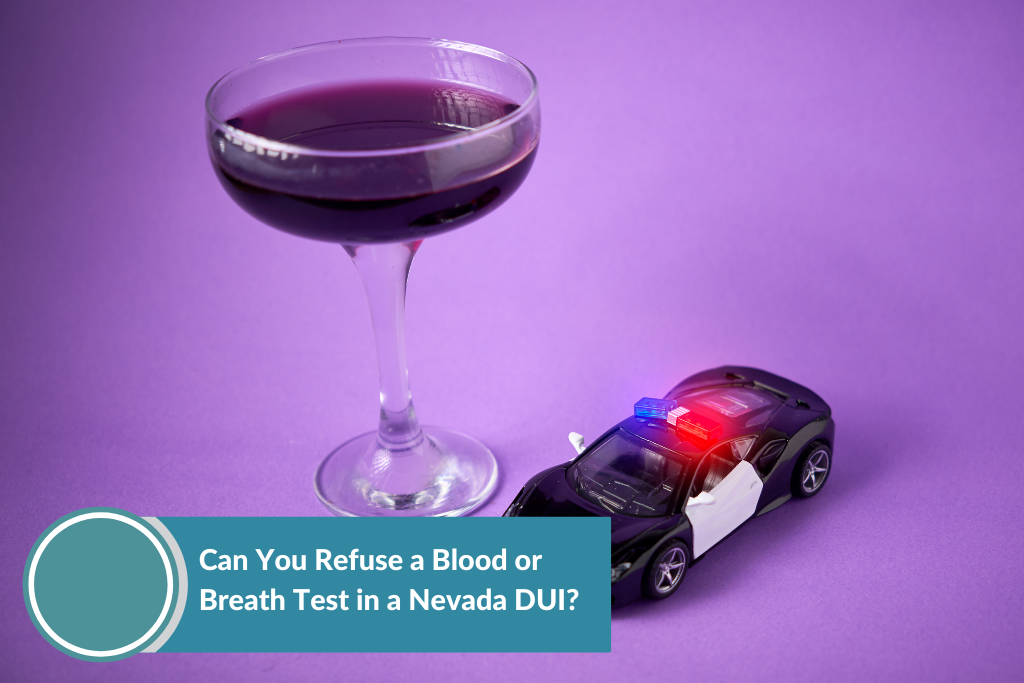 alcohol and a toy car - concept for blood or breath test in a Nevada DUI